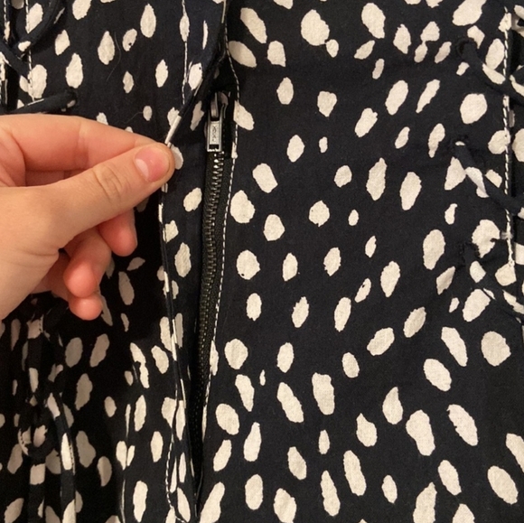 NEW Free People Bennett shorts criss cross ties lace upfront dotted dot print 2 - Picture 10 of 16